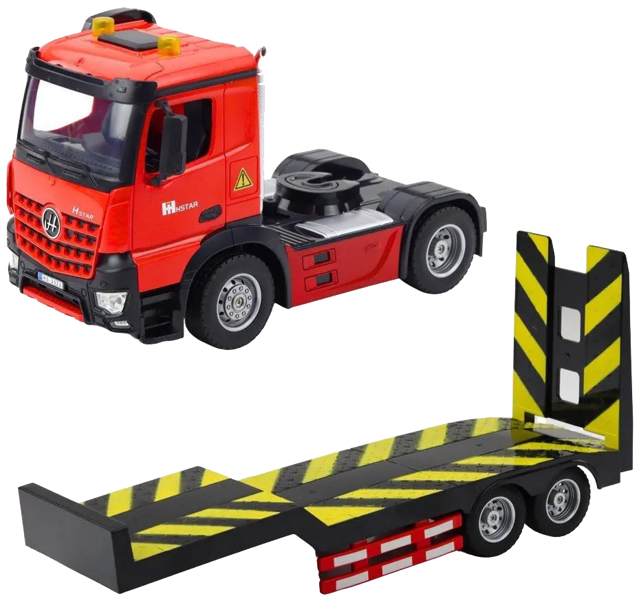 لعبة شاحنة نقل نصف مقطورة، مع ريموت تحكم عن بعد، مناسبة للأطفال من عمر 6 سنوات، أحمر، 93316