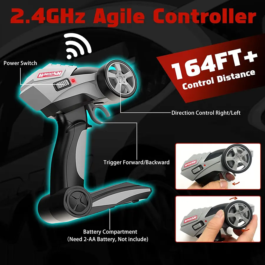 Rally Racing Car with Remote Control, 2.4GHz Frequency, 4WD, Rechargeable, DC191A