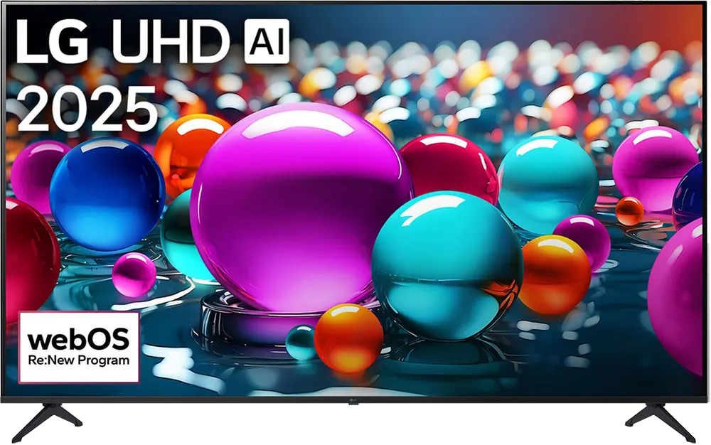 شاشة سمارت إل جي، 65 بوصة، دقة 4K UHD، نظام webOS25، يدعم الذكاء الأصطناعي، واي فاي، ريسيفر داخلي، 65UA84006LB