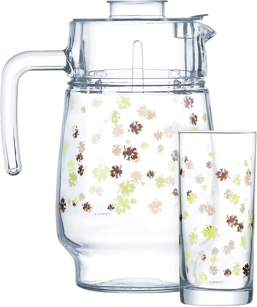 طقم شربات ستيلا شوكليت لومينارك ، مكون من 7 قطع ، دورق + 6 شوب ، شفاف