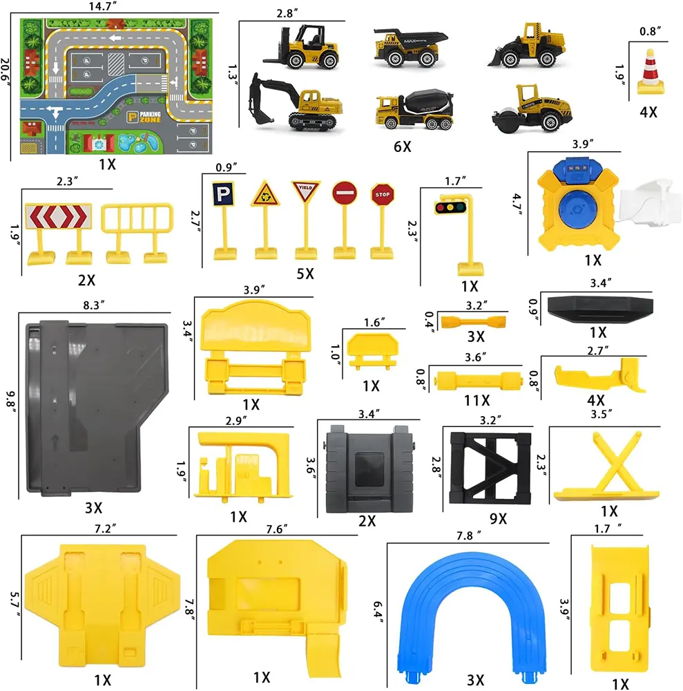 مجموعة بناء جراج سيارات، 64 قطعة، نسبة التصغير 1:64، مناسبة للأطفال من سن 3 سنوات