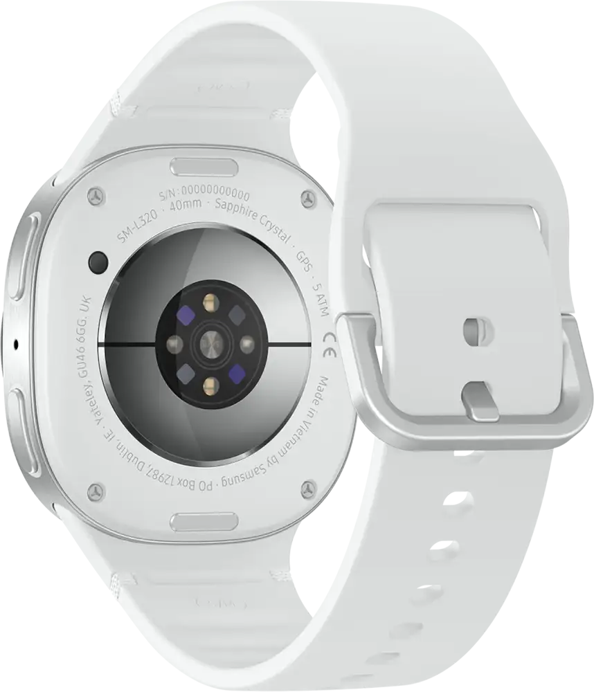 ساعة سمارت سامسونج جالاكسي 8 ، شاشة Super AMOLED مقاس 40 مم ، بلوتوث  5.3، مقاومة للماء ، فضي