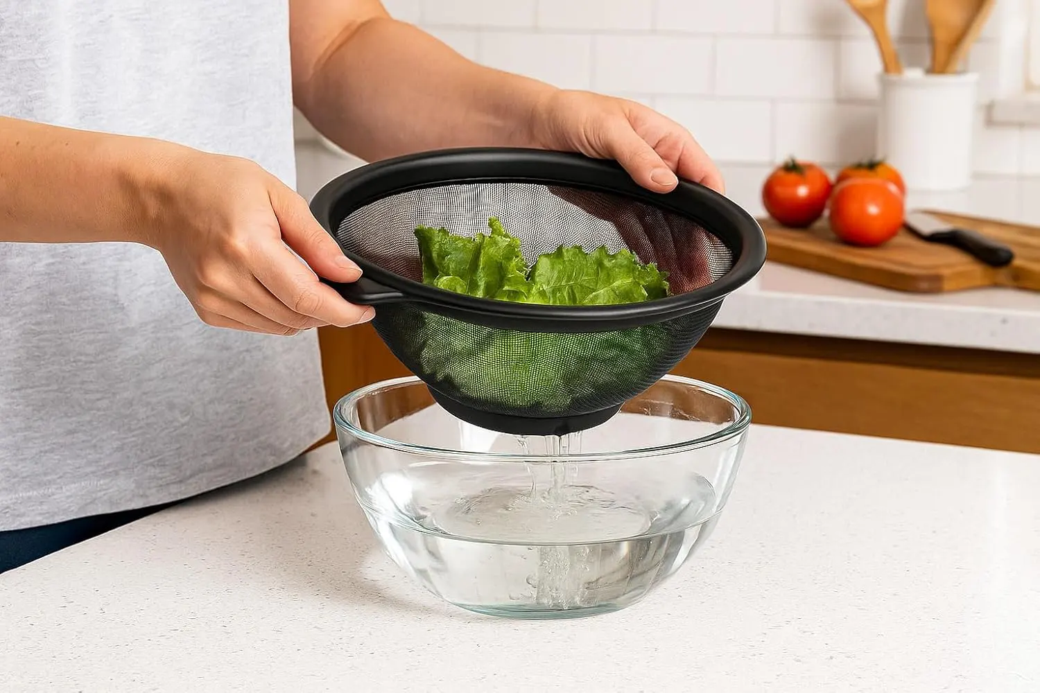 Mesh Strainer Stainless Steel , Small , Black, 4435