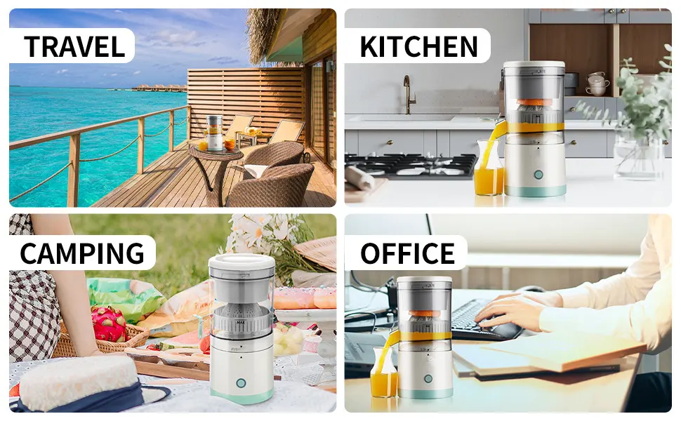 عصارة برتقال كهربائية بمنفذ USB ، ابيض