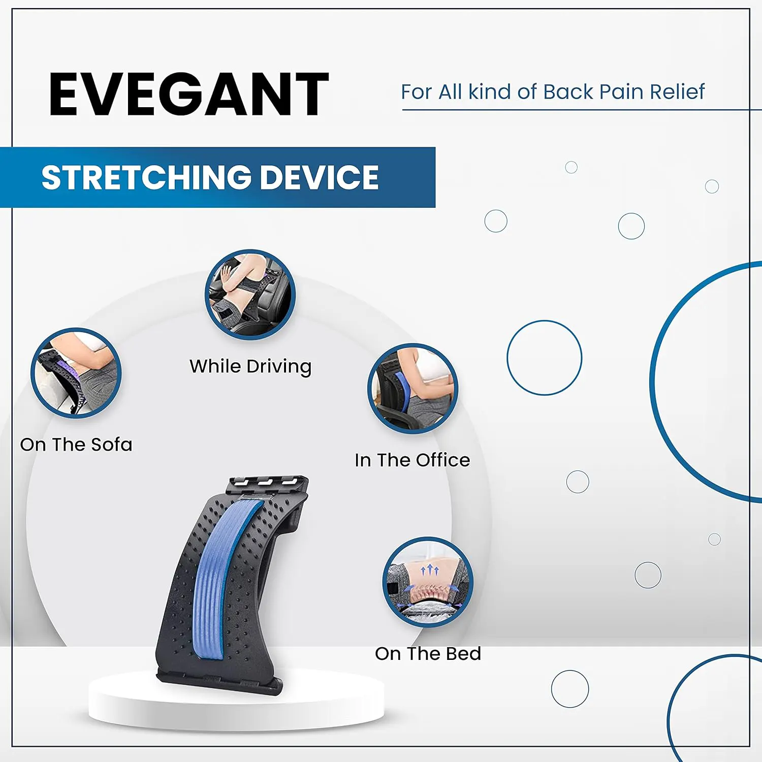 مسند للظهر قابل للتعديل 3 مستوايات ، اسود