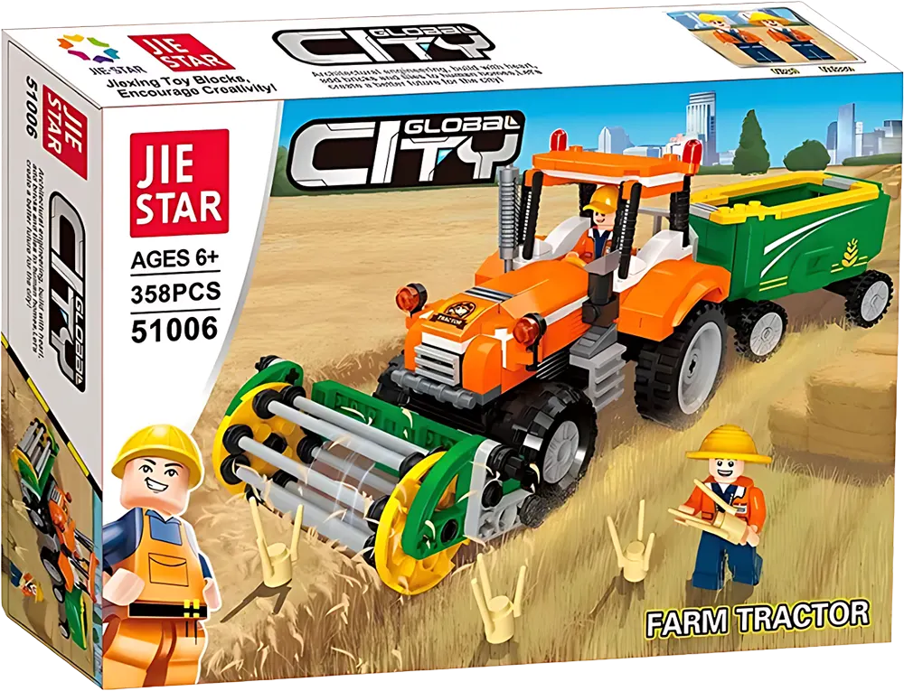 مكعبات ليجو بناء سيارة جرار زراعي، 358 قطعة، مناسبة للاطفال من 6 سنوات، 51006
