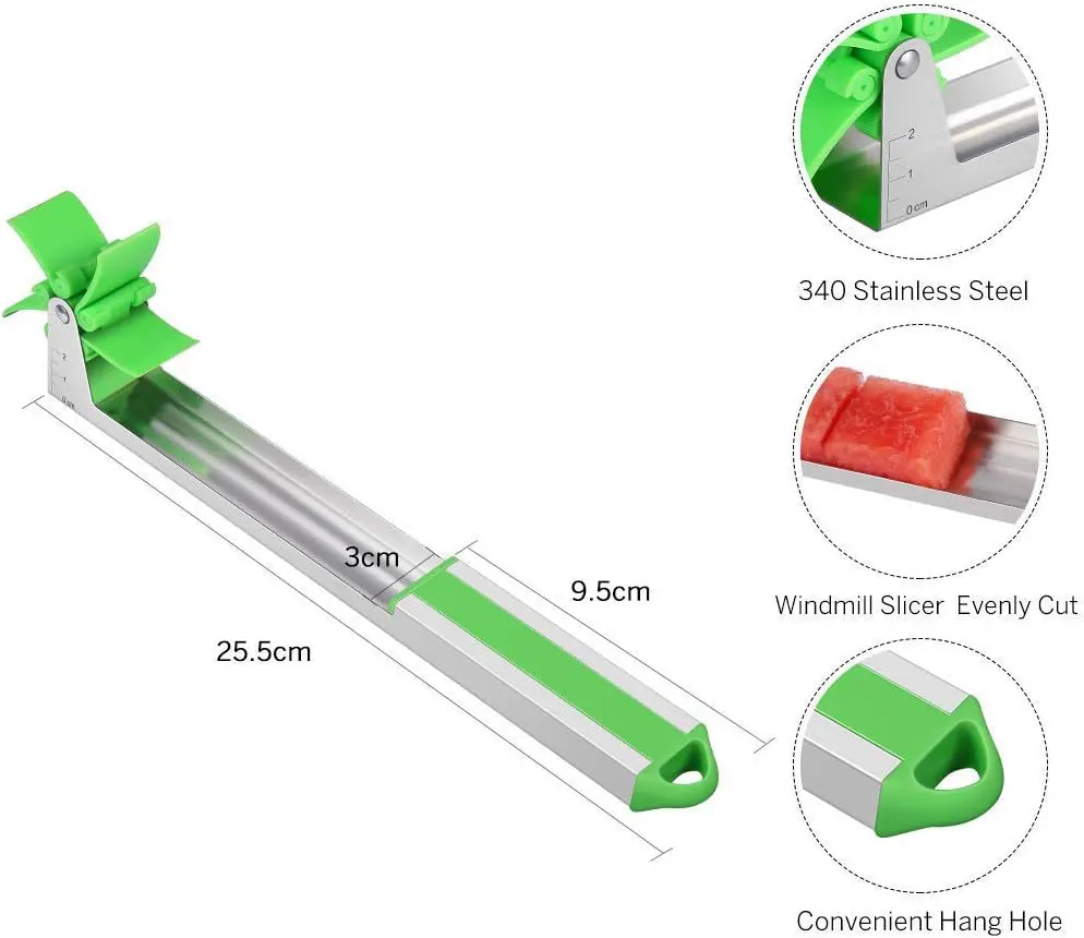 Watermelon Slicer Stainless Steel  , Green , 002