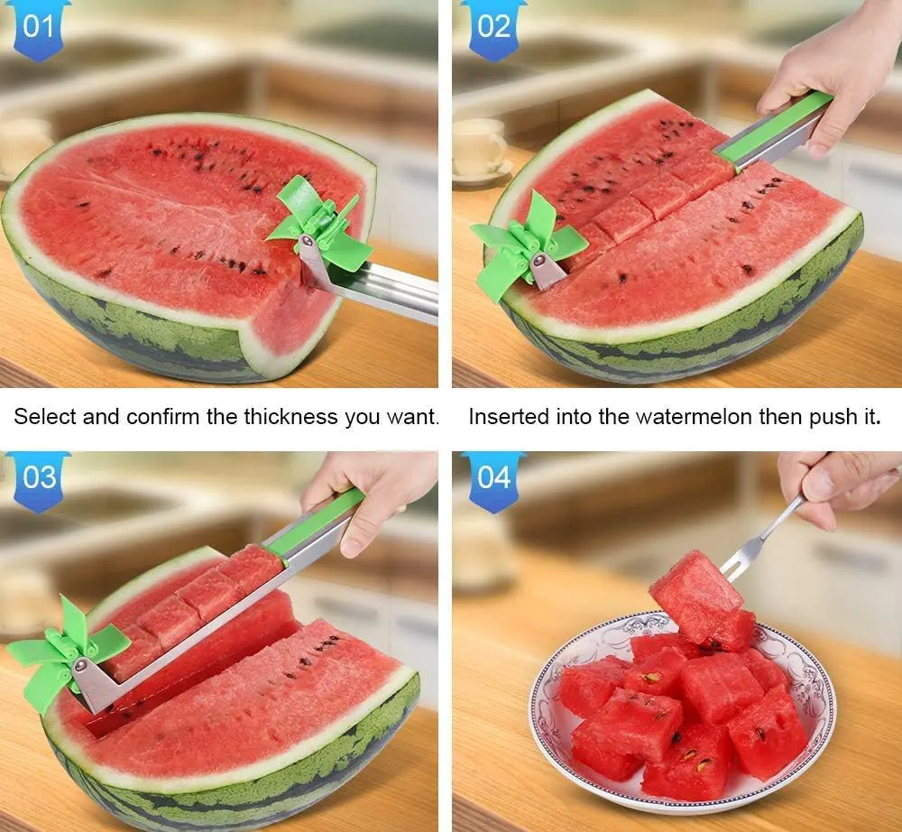 Watermelon Slicer Stainless Steel  , Green , 002