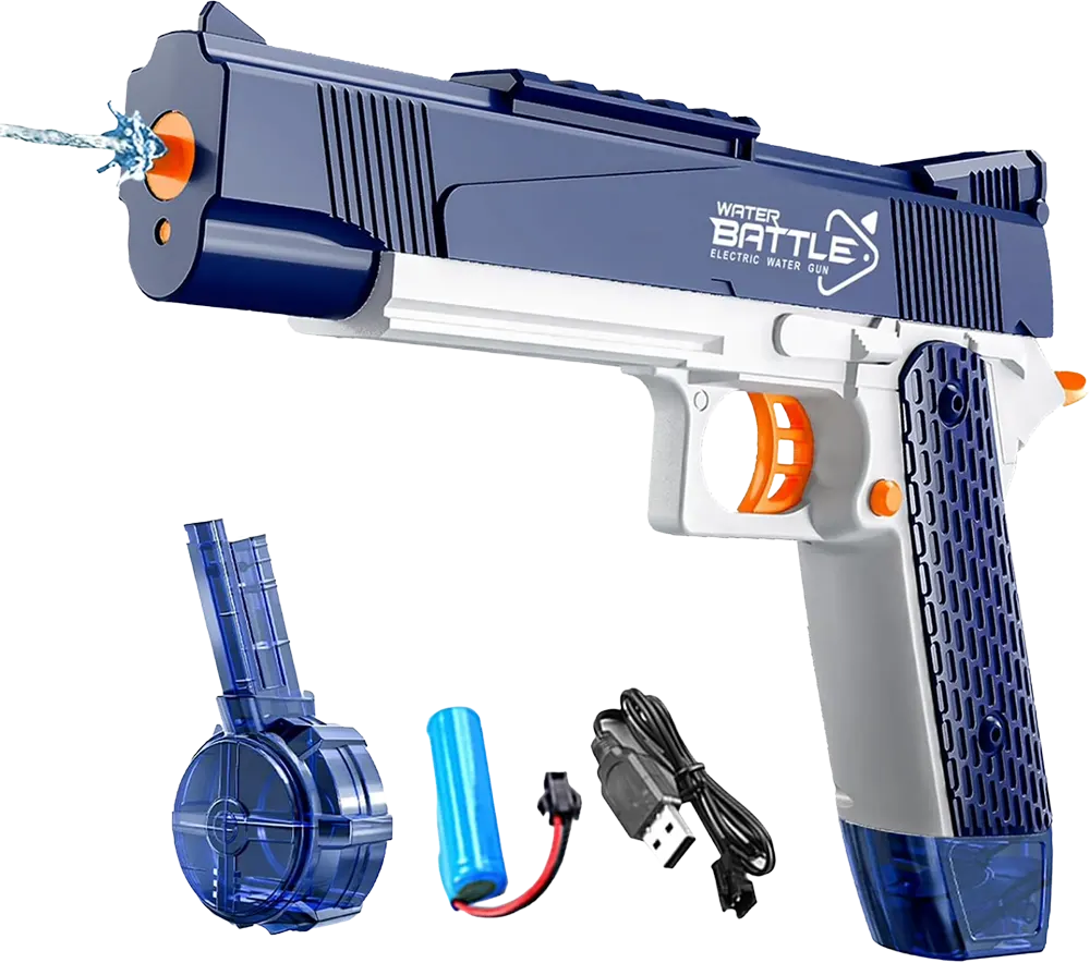 مسدس ماء كهربائي، بطارية قابلة لإعادة الشحن، خزان اسطواني سعة 435 مل، مدى اطلاق كبير، اضاءة ليد، ألوان متعددة، CY038