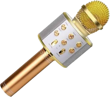 Wester Bluetooth Karaoke Microphone, Memory Card, Gold, Model WS-858