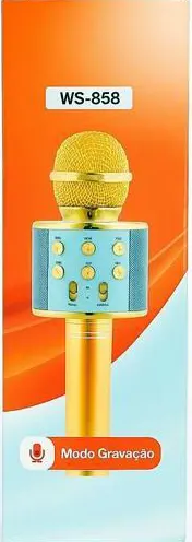 Wester Bluetooth Karaoke Microphone, Memory Card, Gold, Model WS-858