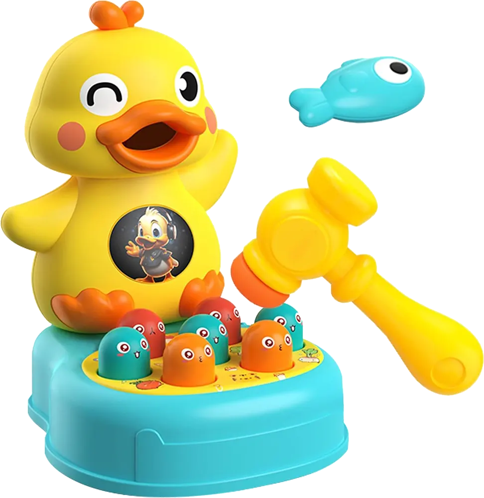 لعبة Whack a Mole شكل بطة ،  لعبة ضرب بالمطرقة، إضاءة جذابة، ألعاب صوتية مضحكة، لعبة تعليمية تفاعلية ،WQ-121