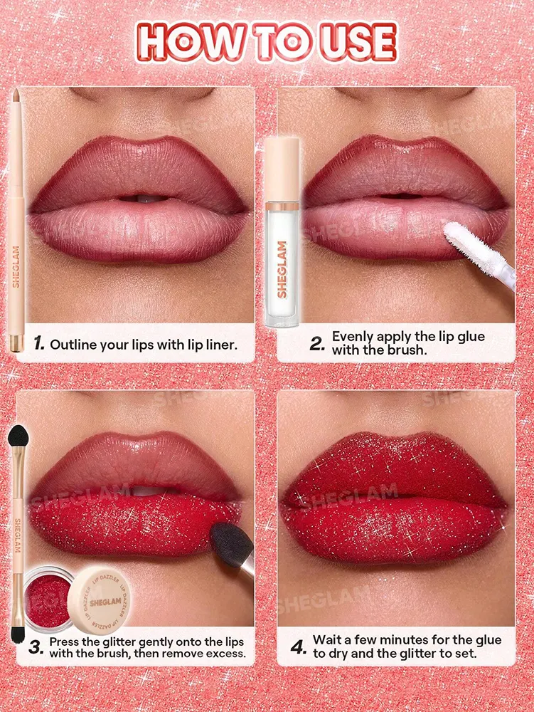 Sheglam Lip Dazzler Glitter Kit, Curtain Call