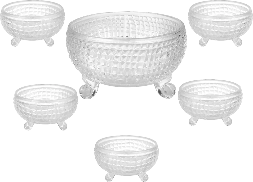 طقم خشاف زجاج الاندالس 7 قطع، مموج، شفاف، موديل 97