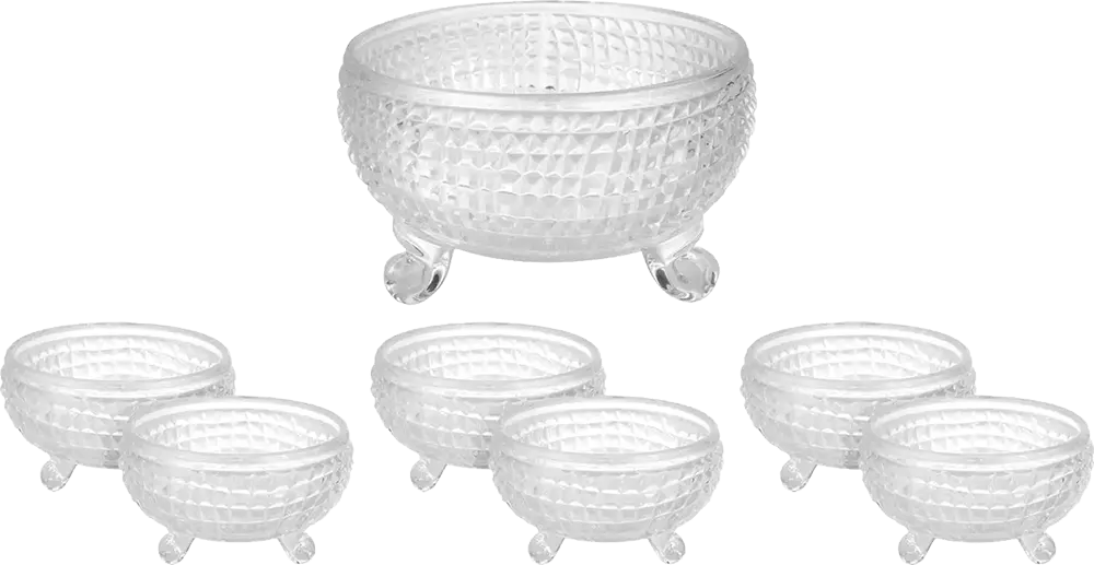 طقم خشاف زجاج الاندالس 7 قطع، مموج، شفاف، موديل 97