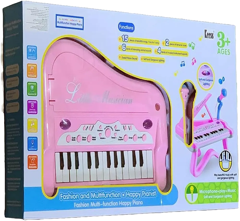Girls piano toy with built-in microphone, multiple music modes, suitable for children 3 years and older