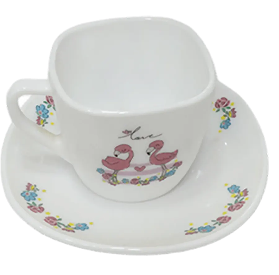 Arcopal Octagonal Dinner Set, 58 Pieces, White, 2736 + Moulinex Chopper, 500 Watt, 1.5 Liter, Red, DJ4700EG1