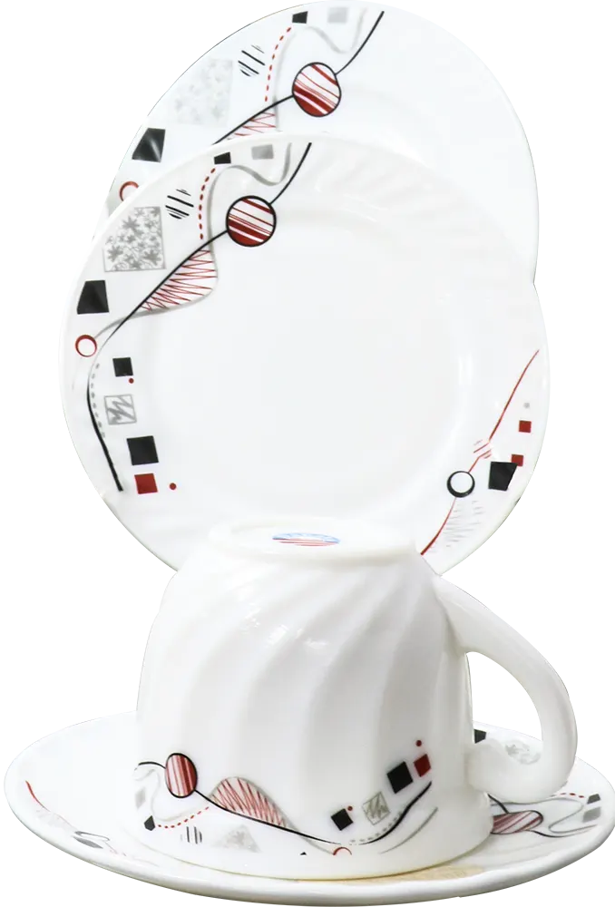 Arcopal Makkah 58-piece dinner set, round, white, model 05 + Tornado Chopper for Vegetables, 400 Watt, 1.5 Liter, White, CH-400 BL