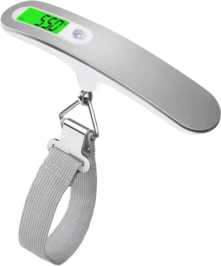 Luggage Scale with Handle, Digital LCD Display, 50kg Capacity, Silver