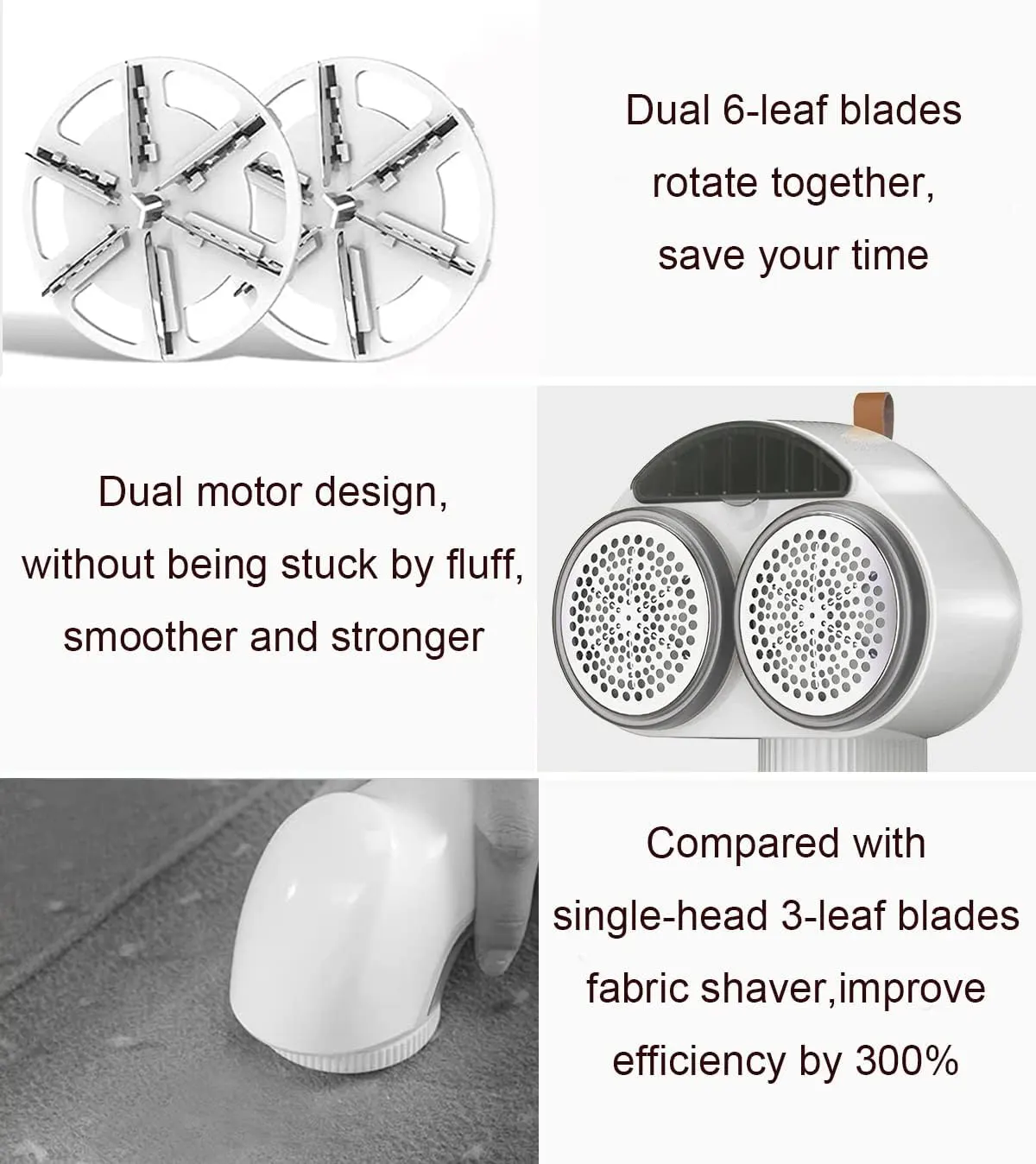 ماكينة لمامة  الوبر قابلة لاعادة الشحن، الوان متعددة  ، 2-1