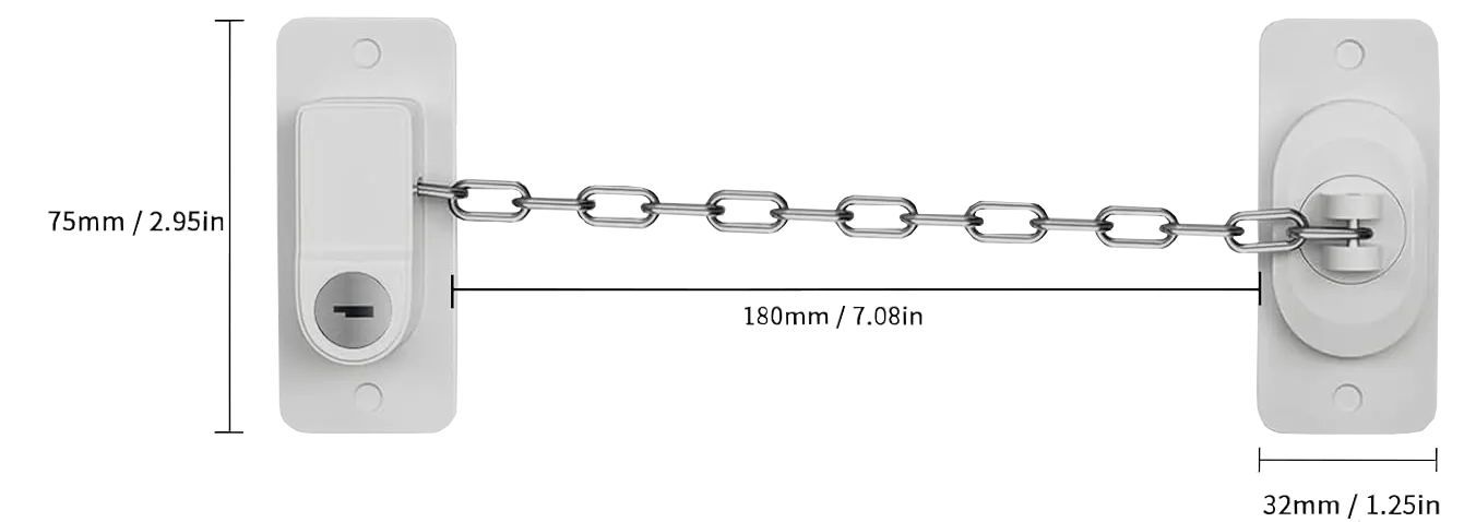 قفل تلاجة ونوافذ ، ابيض ، 054-9