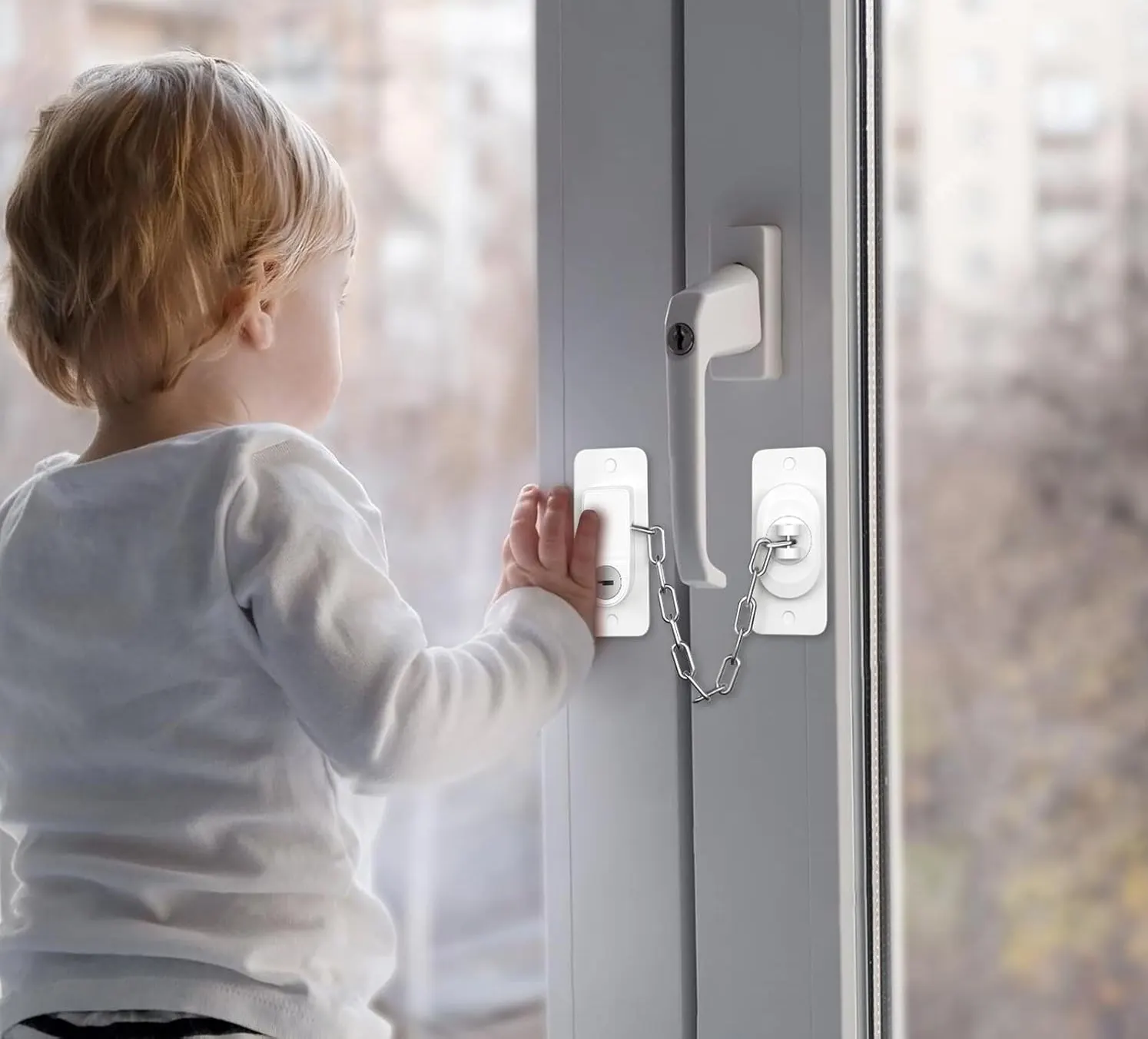 قفل تلاجة ونوافذ ، ابيض ، 054-9