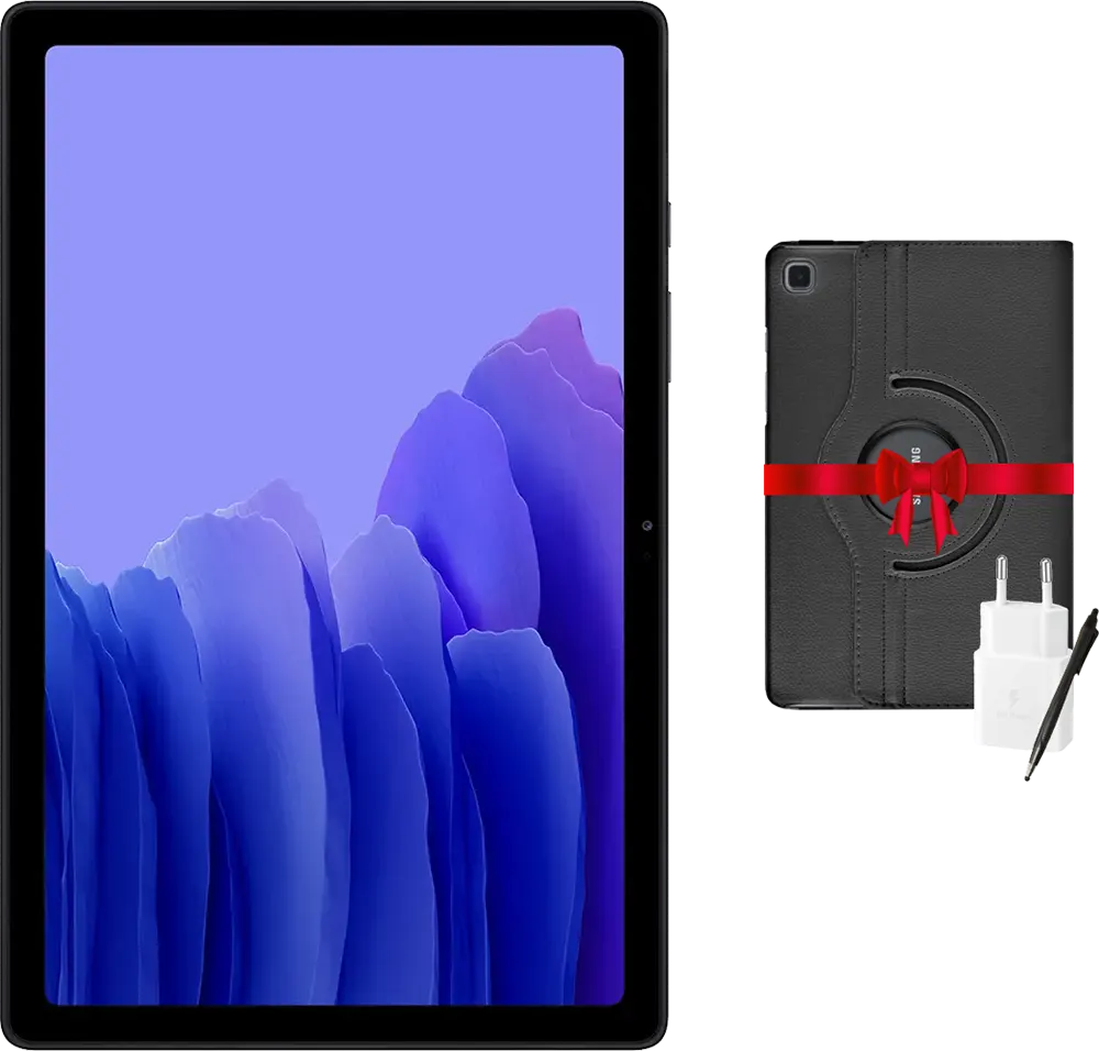 تابلت سامسونج جلاكسي A7 ، شاشة 10.4 بوصة، ذاكرة داخلية 32 جيجابايت، رامات 3 جيجابايت، واي فاي فقط، رمادي + (شاحن وجراب وقلم )