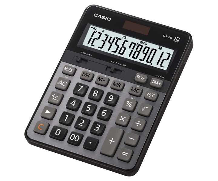 Casio DS-2B Desktop Calculator, Gray