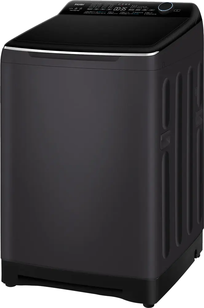 غسالة ملابس فوق اتوماتيك هاير تحميل علوي، 12 كيلو، شاشة ديجيتال، موتور انفرتر، باب هايدروليك، رمادي غامق، HWM120-B2178S8