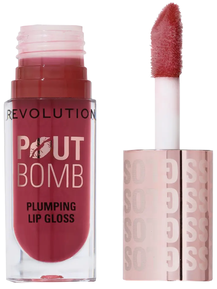 Revolution Pout Bomb Plumping Lip Gloss , Rosewood Rose Pink