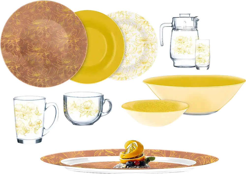 طقم عشاء أركوبيركس لومينارك سيزان جولد 46 قطعة، V6980