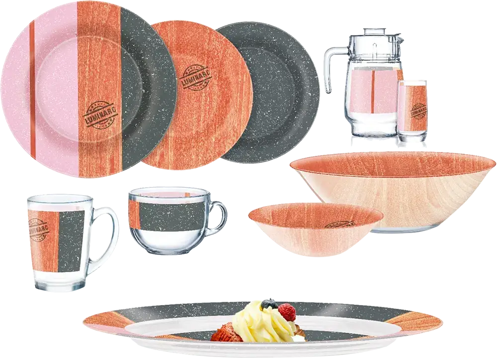 طقم عشاء أركوبيركس لومينارك وود جراي 46 قطعة، 1562