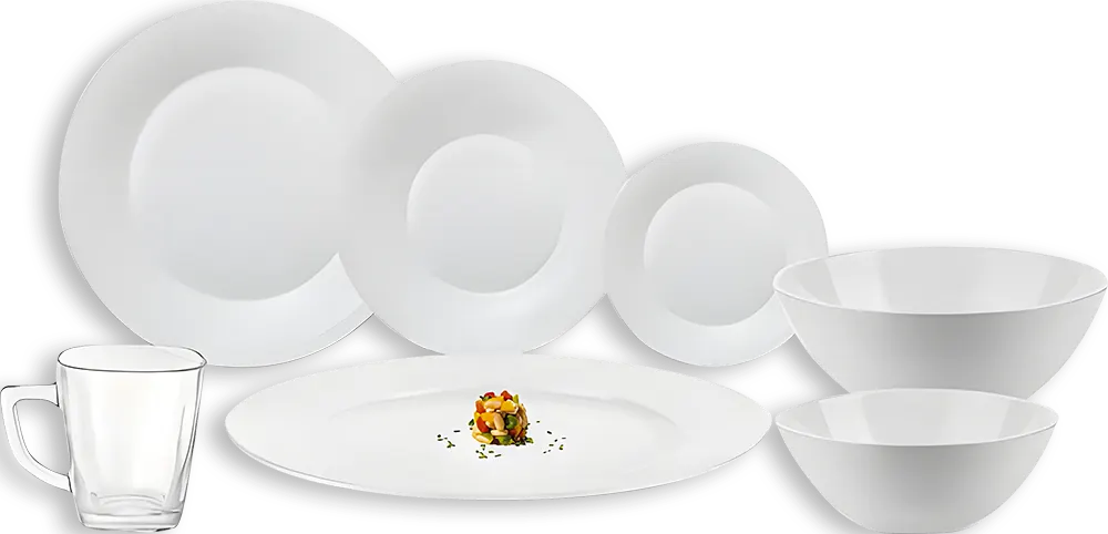 طقم عشاء اركوبال لومينارك ايسينس 51 قطعة، أبيض