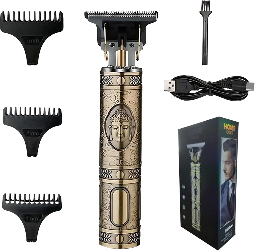 Home Gold Electric Hair Clipper, Rechargeable Battery, 2 Hours Run Time, Gold, HG-921