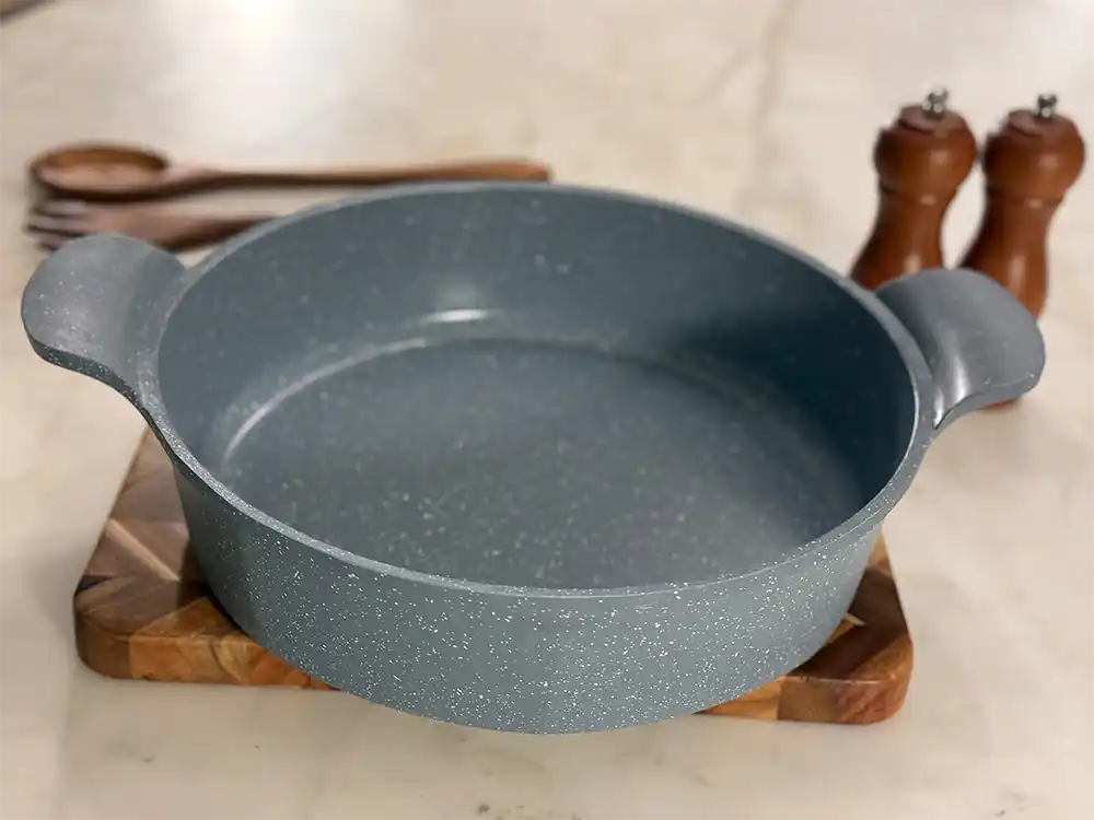 طقم صواني جرانيت جلوري بريميوم 2 قطعة، مقاس 26 سم + 30 سم، رمادى