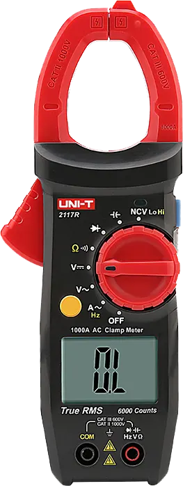 Uni-T Digital Clamp Meter, 1000V, 1000 Count, black , 2117R