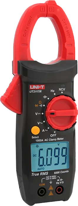 Uni-T Digital Clamp Meter, 1000V, 1000 Count, black , 2117R