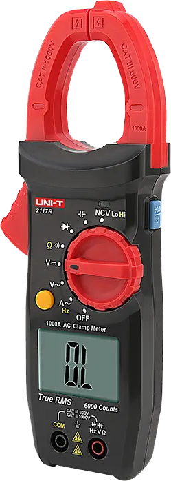 Uni-T Digital Clamp Meter, 1000V, 1000 Count, black , 2117R