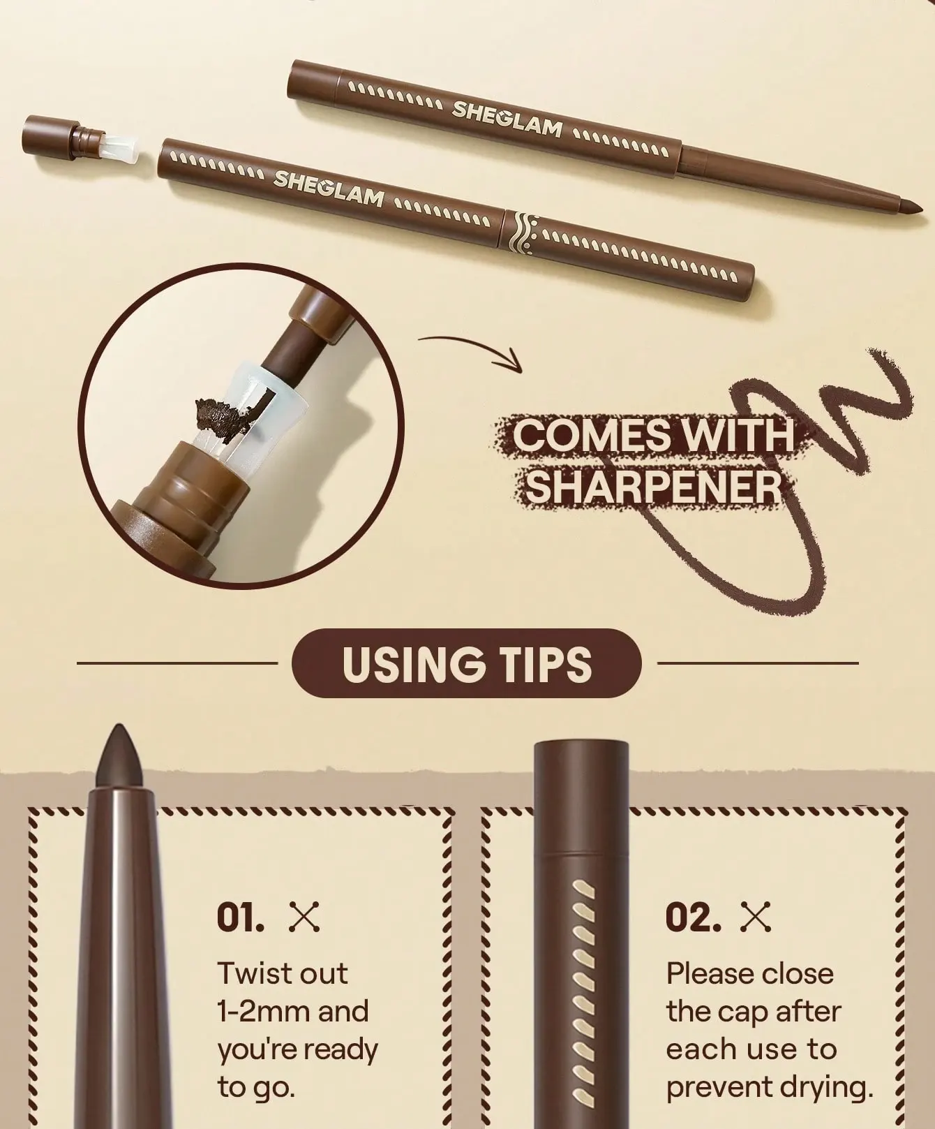 كحل وايلاينر للعيون شيجلام سموك كلاودز مجموعة ، بني