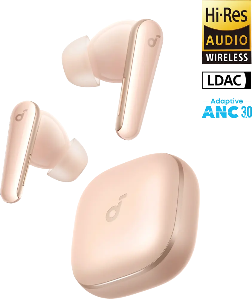 Anker Soundcore Liberty 5 Wireless Earbuds, Bluetooth 5.4, IP55 Water Resistant, Adaptive Active Noise Cancellation 3.0, 48H Playtime, Pink, A3957H51م