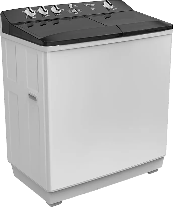 غسالة ملابس هاف اتوماتيك تورنيدو ، 7 كيلو ، 1400 لفة ، مزودة بموتورين ، أبيض*أسود ، TVH-HM07T(WK)