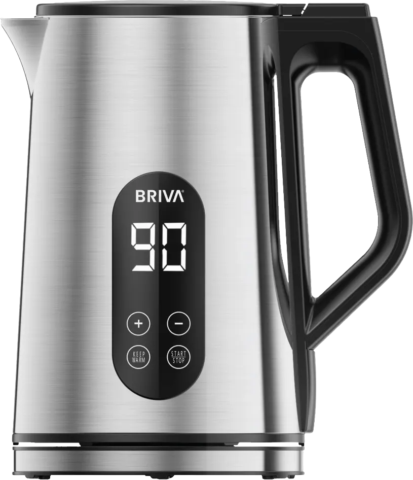 Briva Stainless Steel Kettle 1.7L, 2200W, Digital Display, Silver, Model WK190