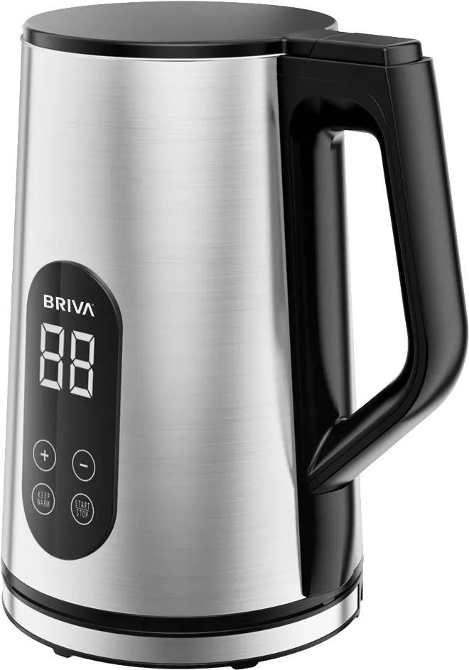 Briva Stainless Steel Kettle 1.7L, 2200W, Digital Display, Silver, Model WK190