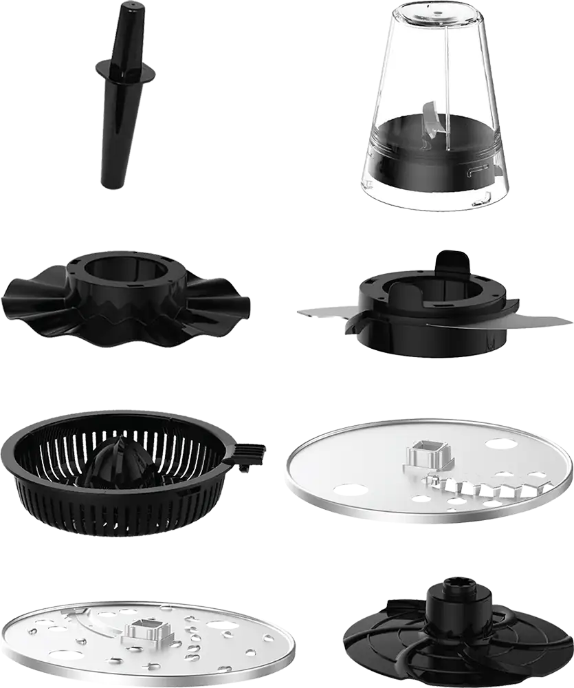 Briva Power Chef Food Processor, 1000 Watt, 1.4 Liter, Black, Model BH-KM176