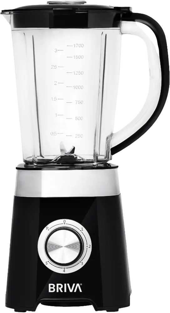 Briva Electric Blender, 500 Watts, 1.5 Liter Bowl, Grinder and Chopper, Black, B500-BH206