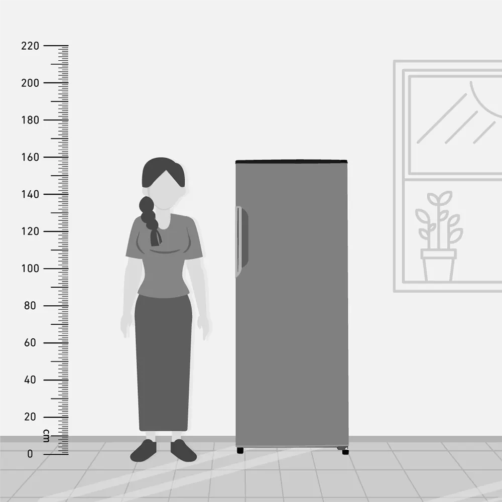 ديب فريزر راسي تورنيدو نوفروست، 6 درج، انفرتر، اضاءة ليد داخلية، أسود، RH-H22TV-BK