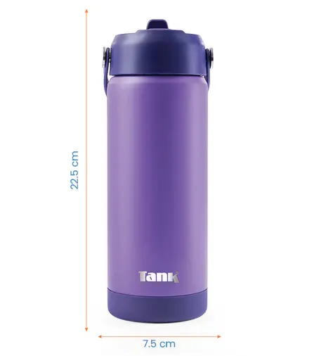 Tank Move Water Bottle, 550ml, Stainless Steel Bottle, Thermal Insulated, Leak Proof, Grip