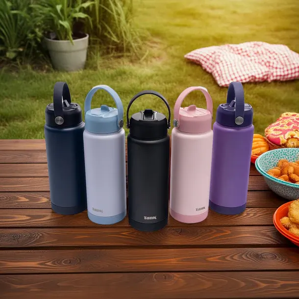 Tank Move Water Bottle, 750ml, Stainless Steel Bottle, Thermal Insulated, Leak Proof, Sky Blue