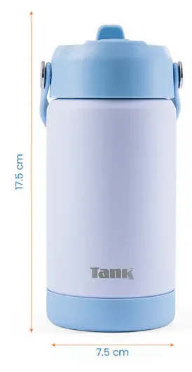 Tank Water Bottle, Stainless Steel, Bpa-free, Insulated, Leak-proof, Sky Blue , 350 Ml