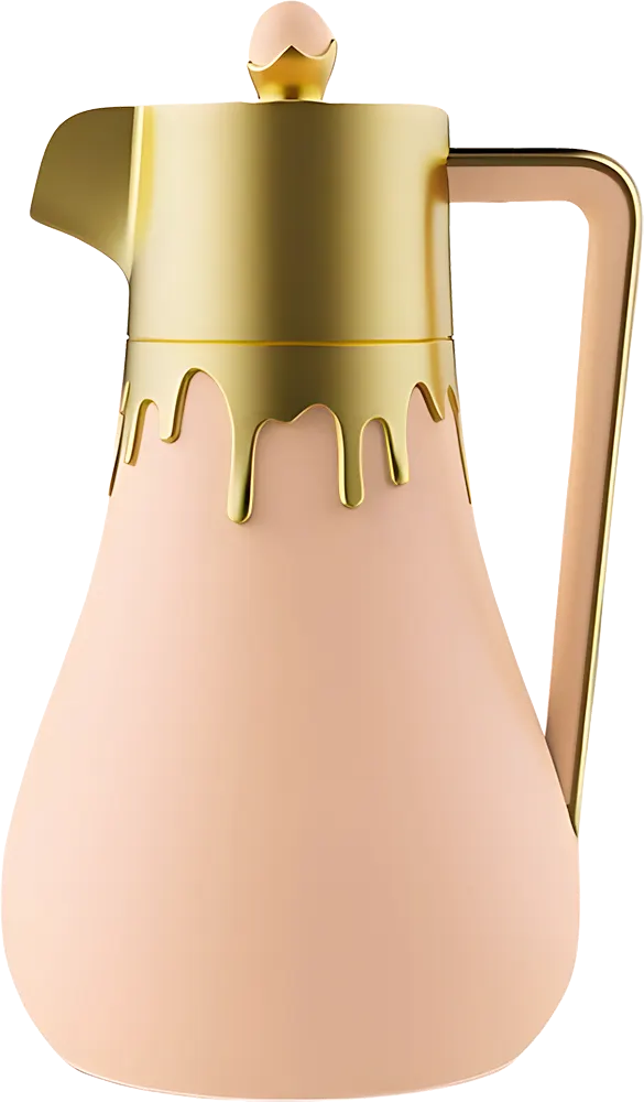 Al-Andalos Tea Thermos, 1 Liter Capacity, For Hot And Cold Drinks, Gold*Rose Color